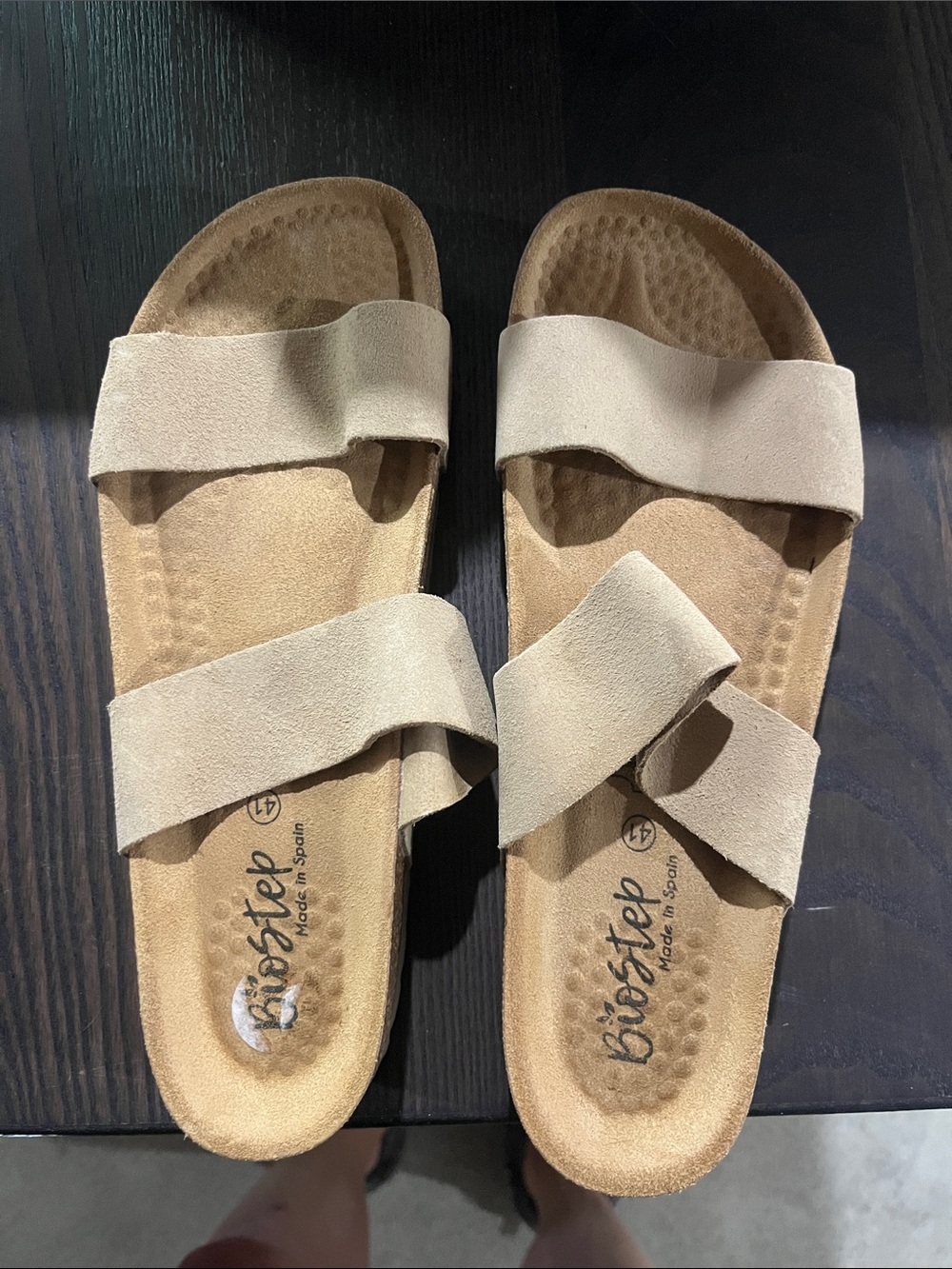 Biostep Women's Double-Strap Slide Sandal in Light Beige